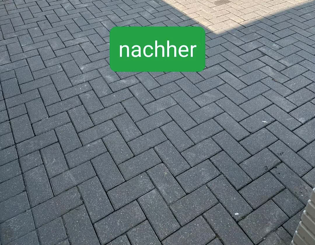 Man sieht einen sauberen, hellen und moosfreien Weg.