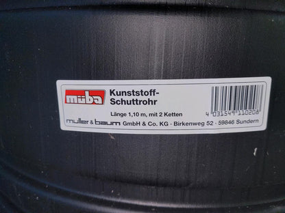 Das Label der schwarzen Profi-Schuttrutsche.